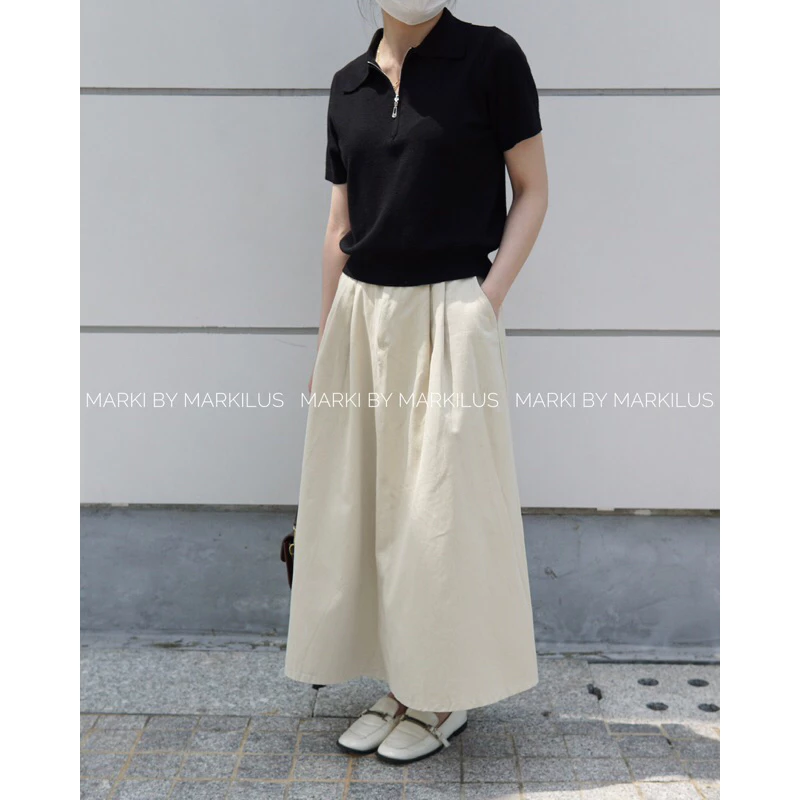 CV365 CHÂN VÁY KAKI CẠP CHUN SAU CO GIÃN (KÈM BELT) - Hình ảnh 5
