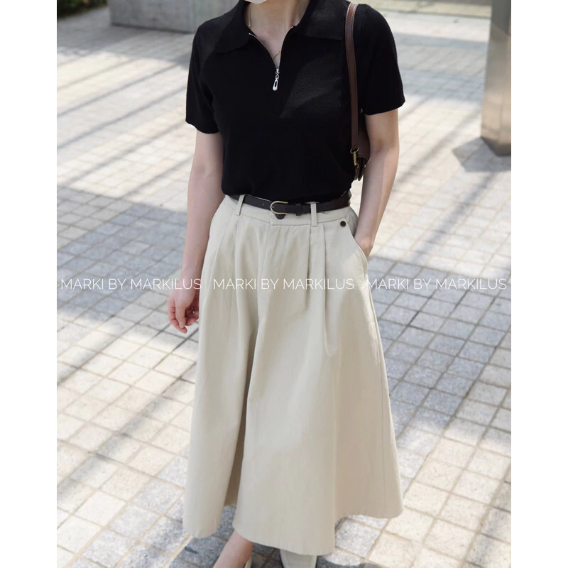 CV365 CHÂN VÁY KAKI CẠP CHUN SAU CO GIÃN (KÈM BELT) - Hình ảnh 6