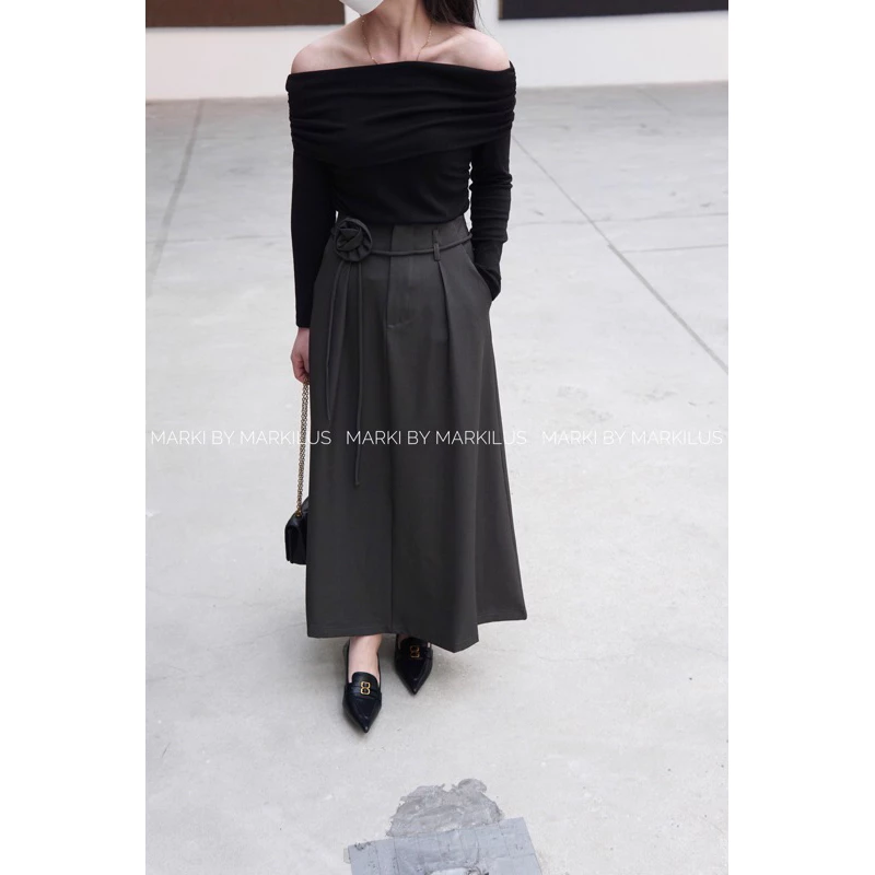 CHÂN VÁY MIDI DÁNG A KÈM TAG HOA THÁO RỜI CV444 - Hình ảnh 3