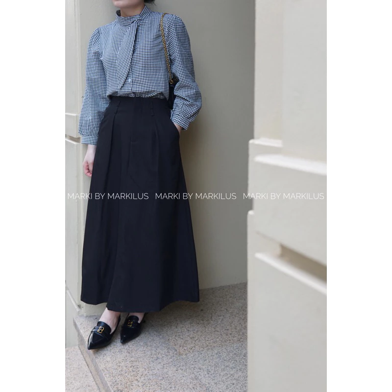 CHÂN VÁY MIDI DÁNG A KÈM TAG HOA THÁO RỜI CV444 - Hình ảnh 7